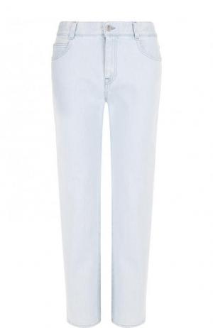 Укороченные джинсы прямого кроя с потертостями Stella McCartney. Цвет: голубой