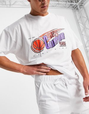 Пижамный комплект для дома из футболки и шорт с принтом Champions -Разноцветный ASOS DESIGN
