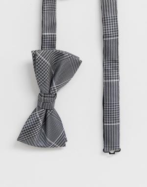 Серый галстук-бабочка в клетку Premium Jack & Jones. Цвет: серый