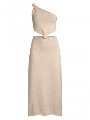 Асимметричное трикотажное платье миди с узлом Elle Line & Dot