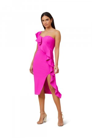 Вязаное коктейльное платье из крепа , розовый Adrianna Papell