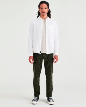 Мужские брюки-карго, зауженного кроя, вельветовая ткань Dockers, темно-зеленый DOCKERS. Цвет: зеленый