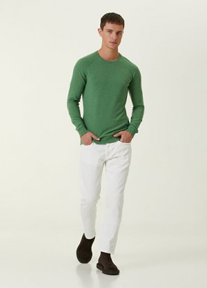 Белые джинсовые брюки Denham. Цвет: белый