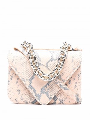 Mount snakeskin-print shoulder bag Bottega Veneta. Цвет: розовый