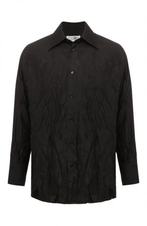 Рубашка из вискозы MM6. Цвет: чёрный