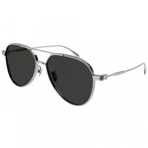 Солнцезащитные очки , серебряный, серый Alexander McQueen. Цвет: черный