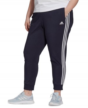 Зауженные брюки больших размеров essentials с 3 полосками adidas, мульти Adidas
