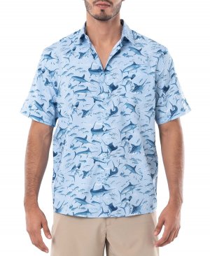 Мужская рыбацкая рубашка tonal bills с коротким рукавом и принтом , синий Guy Harvey