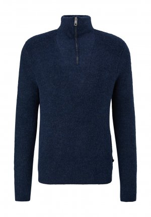 Вязаный свитер MIT REISSVERSCHLUSS , цвет tiefblau QS