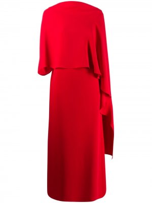Длинное платье-кейп Valentino. Цвет: красный