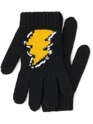 Вязаные перчатки Thunderbolt Prada. Цвет: черный