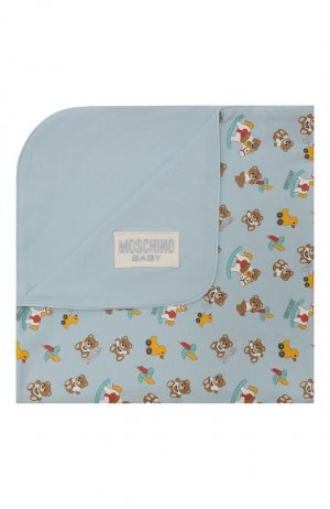 Хлопковое одеяло Moschino. Цвет: голубой