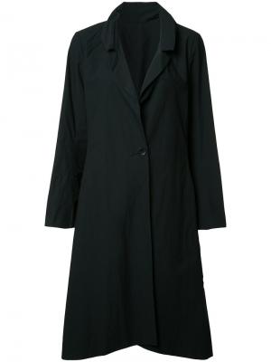 Однобортное пальто Deep Moss. Цвет: чёрный