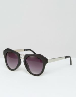 Солнцезащитные очки в оправе с геометрическим дизайном Missguided. Цвет: черный