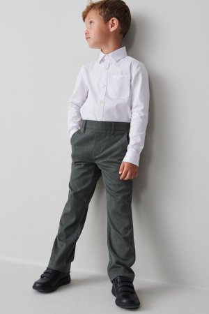 Эластичные школьные брюки без застежки для мальчиков , серый Clarks