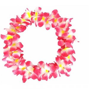 Гавайское ожерелье Пышное, цвет желто-бело-розовый Happy Pirate