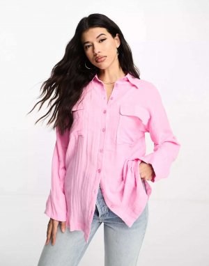 Розовая оверсайз-рубашка из марли ASOS