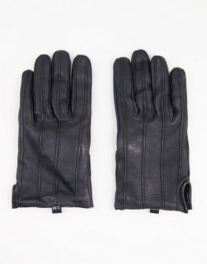 Кожаные водительские перчатки черного цвета -Черный Bolongaro Trevor