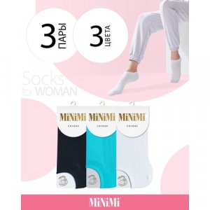 Носки , 3 пары, размер 35-38 (23-25), мультиколор, черный MiNiMi. Цвет: микс