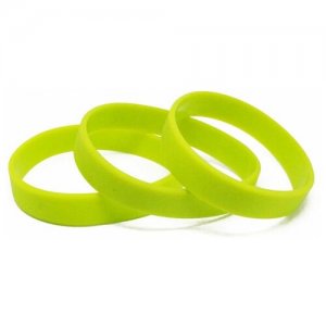 Браслет 100 штук Силиконовые браслеты без логотипа, размер L., 20 см, L, диаметр 6.4 зеленый MSKBraslet. Цвет: зеленый