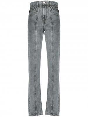 Зауженные джинсы с открытыми швами Isabel Marant Étoile. Цвет: серый