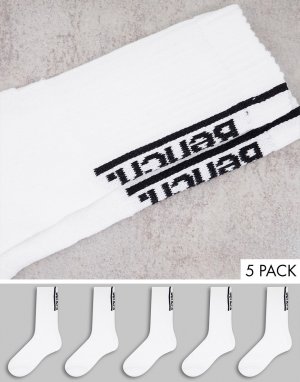 Набор из 5 пар белых спортивных носков Crescendo-Черный цвет Bench
