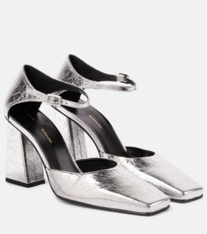 Кожаные туфли с эффектом металлик quad , серебро Proenza Schouler