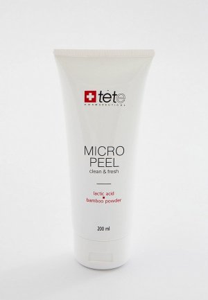 Маска для лица TETe Cosmeceutical с молочной и гликолевой кислотами бамбуковой пудрой  Micro Peel, 200 мл. Цвет: прозрачный