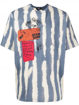 Zebra-print logo T-shirt Dsquared2. Цвет: синий