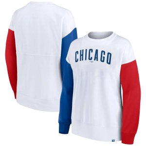 Белый женский пуловер с логотипом серии Chicago Cubs Fanatics