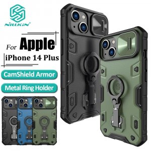 Чехол Nillkin CamShield Armor Pro для iPhone 14 Plus, телефона, кольцевой держатель, слайдер камеры, тяжелая защита, противоударная задняя крышка