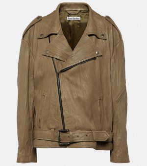 Кожаная куртка оверсайз linor с поясом, коричневый Acne Studios