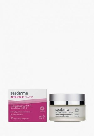 Крем для лица Sesderma увлажняющий SPF15 ACGLICOLIC Classic, 50 мл. Цвет: белый