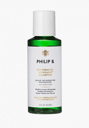 Шампунь Philip B. Peppermint Avocado Shampoo 60 мл. Цвет: прозрачный