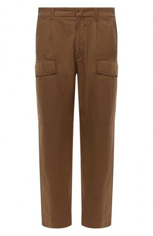 Хлопковые брюки-карго Zegna. Цвет: коричневый