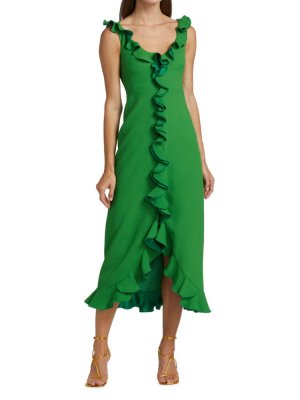 Платье миди с оборками , зеленый Giambattista Valli