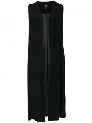 Полупрозрачное длинное пальто-жилет DKNY. Цвет: черный