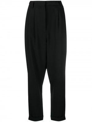 Зауженные брюки с низким шаговым швом MM6 Maison Margiela. Цвет: черный