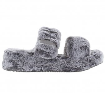 Cozy Wedge - Женские тапочки Сандалии из искусственного меха Серые 167238-GRY ORIGINAL Skechers