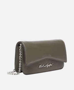 Кожаная сумка через плечо , коричневый Karl Lagerfeld