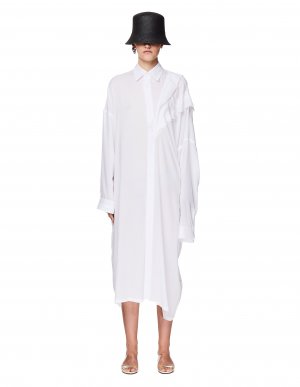 Белое платье-рубашка Yohji Yamamoto