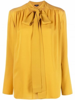 Шелковая блузка с завязками JOSEPH. Цвет: желтый