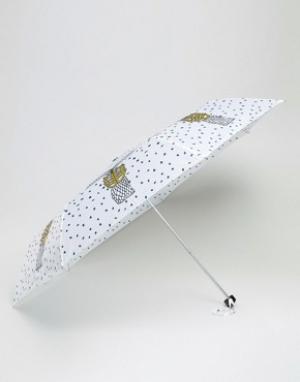 Оригинальный зонт с пальмами Monki. Цвет: белый