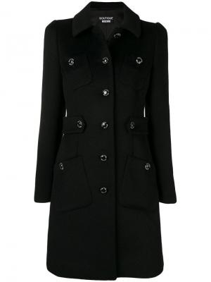 Классическое однобортное пальто Boutique Moschino. Цвет: черный