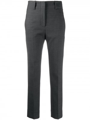 Укороченные брюки строгого кроя с завышенной талией Incotex. Цвет: серый