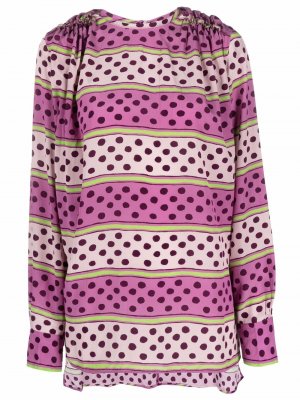 Polka-print silk blouse Marni. Цвет: розовый