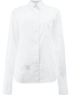 Рубашка на пуговицах с прорезями для больших пальцев Thom Browne. Цвет: белый