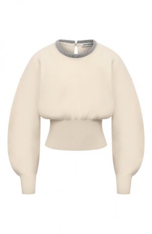 Пуловер из шерсти и кашемира Alexander Wang. Цвет: кремовый