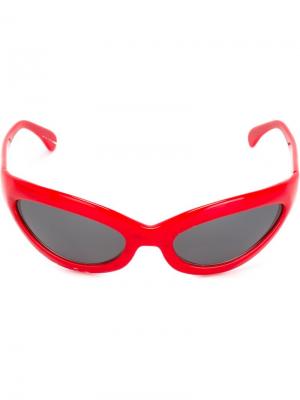 Солнцезащитные очки с оправой кошачий глаз Claude Montana Vintage. Цвет: красный