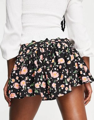 Мини-юбка с оборками в винтажном цветочном стиле Love Triangle